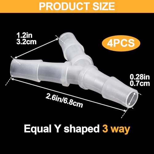 PAGOW 4 Pcs Hose Barb Fitting, 3/8" Plastic Hose Barb Tee 3 Way Y Shape Barbed Fitting for Air Line Tubing Pipe, Oxygen Tubing Pipe, Household Fuel, Gas, Water - size: 3/8" (4 Pcs)