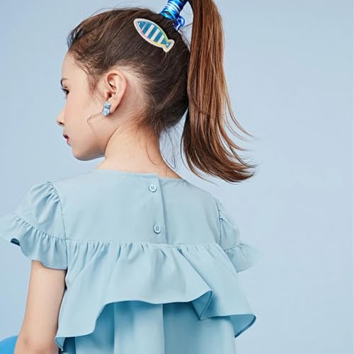 8 Pcs Ocean Marine Animal Hair Clips - Aquatic Plants, Fish, Jellyfish, Conch, Dolphin - Sea Animal Alligator Clips, Stylish Hair Accessories for Girls, Suitable for Thick or Thin Hair