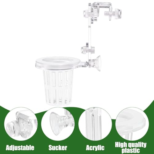 Sturdy Aquarium Plant Holder, Acrylic Adjustable Clear Aquarium Plant Holder Premium Aquarium Planter Cups for Aquarium Aquascape Cultivation Decoration - color: Adjustable Type Single Cup