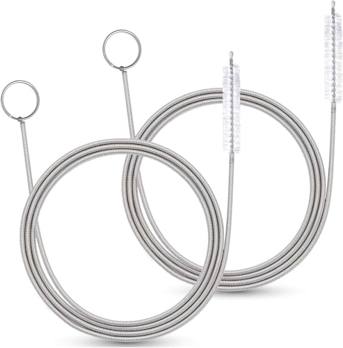 Extra Long Pipe Cleaners, 2 Pack 118 Inch Water Pipe Cleaner & Flexible Tube Brush, Metal Pipe Cleaner Brush for Sunroof, Fridge, Sink Drain & Hose - color: 118 Inch