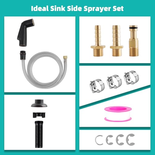 Universal Fit Kitchen Faucet Sprayer Attachment/Hose/Holder Set Compatible with Moen/Delta Faucet Sprayer Replacement, Kitchen Sink Side Sprayer Head, Oil Rubbed Bronze - color: Oil Rubbed Bronze
