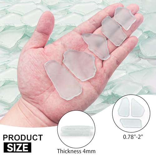 Keedolla Tumbled Sea Glass for Crafts - 10 OZ White Flat Frosted Seaglass Pieces for DIY Art Crafts, Vase Filler, Beach Weddings, Aquarium and Home Decor - color: White, size: 10 OZ / 0.63 LB