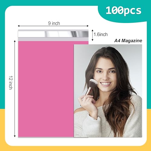 Poly Mailers 9x12 Inch 100 Pcs - Pink Waterproof Shipping Envelopes for Small Business with Tear Resistance and Self-Sealing Feature - Ideal Packaging Bags for Mailing, Shipping, and More - color: Pink, size: 9x12 Inch 100 Pcs