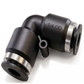 1/4 push to connect Air Line Fittings air elbow Air Hose quick connect Pneumatic Fittings Air Line Union5 Pack - color: Black-Elbow, size: 1/4" OD 5 PCS