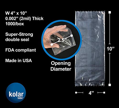 RESILIA Plastic, Leak-Proof Shipping Bags for Live Fish - 4" x 10" 2 Mil, 0.002 Inch, Double Bottom Seal, for Freshwater & Saltwater Fish, Case of 1000 - size: 1000 count