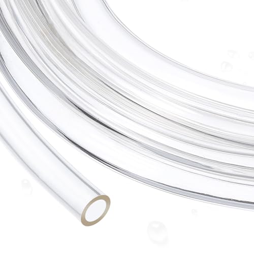 uxcell PVC Tubing, 7.5mm ID x 10mm OD - 13 Feet Long Clear Vinyl Water Pipe, Lightweight Plastic Flexible Water Pipe for Aquaponics, Air Hose, Irrigation