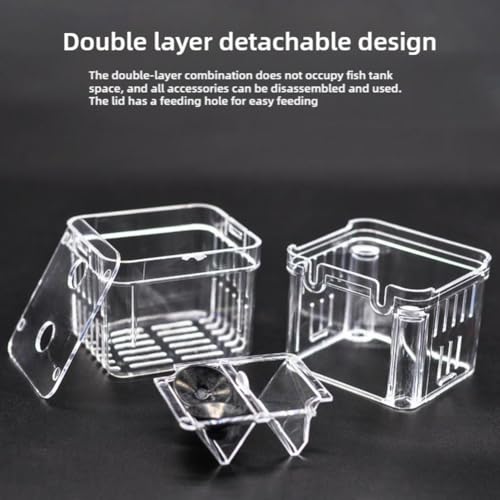 Aquarium Fish Breeder Box,Acrylic White Breeder Isolation Divider Hatching Boxes Accessory,Aquarium Acclimation Hatchery Incubator for Small Baby Fishes Shrimp Clownfish Guppy (L) - color: L