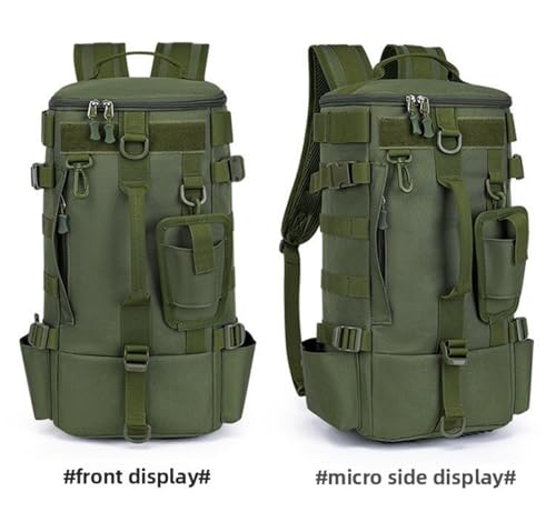 Tactical Fishing Backpack with Rod Holders,35L MOLLE Tackle Bag Water Resistant for Men and Women,Outdoor Gear Storage for Saltwater and Freshwater (Green) - color: Green
