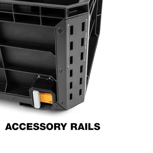 ToughBuilt – StackTech Tool Crate, Large Capacity Modular Storage with Auto-Locking System & Accessory Rails for Jobsite Organization (TB-B1-X-50) - size: Tool Crate