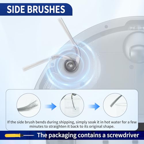 34 Pack Q7 M5+ Replacement Accessories Compatible with Roborock Q7 M5 / Q7 L5 / Q7 L5+ Robot Vacuum, 2 Mainbrushes, 6 Scent Tablets, 6 HEPA Filters, 6 Dust Bags, 6 Mop Pads, 6 Side Brushes - size: for Q7 M5+