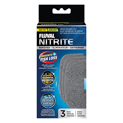 Fluval 107/207 Nitrite Remover Pad, Replacement Aquarium Canister Filter Media, 3-Pack