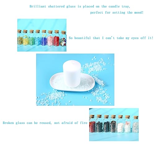 Transparent Broken Glass Pieces for Resin Art.3-6mm Broken Glass Pieces Decor Filler,Crushed Glass for Vase Pool/Candle Tray/Fish Tank/Garden Decoration (1.2pound/Jar) - color: Transparent