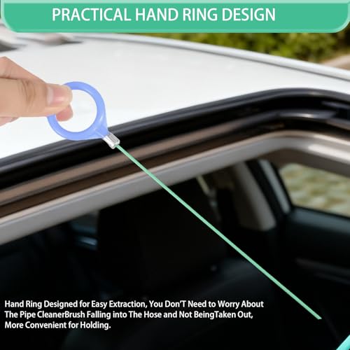 Auto Sunroof Drain Cleaning Tool, 120 Inch Long Flexible Tube Cleaning Brush, Extra Long Pipe Cleaners for Car Sunroof, Windshield Wiper Drain Hole, Trunk Drain & Sewer Maintenance