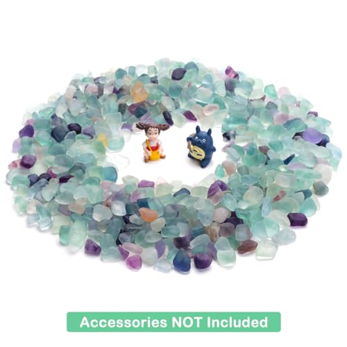 WAYBER Decorative Crystal Pebbles, 1 Lb/460g (Fill 0.9 Cup) Natural Quartz Stones Aquarium Gravel Sea Glass Rock Sand for Fish Turtle Tank/Air Plants Decoration - color: Multicolored, size: 1 Pound