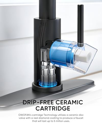 Black Kitchen Faucet with Pull Down Sprayer Stainless Steel Commercial Single Handle Classic Spring Pull Out Kitchen Sink Faucet for Pot Filler Farmhouse Camper Bar Laundry Room 866080R - color: B - Black