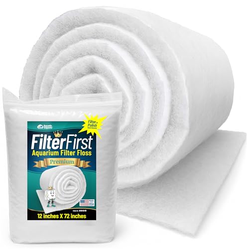 Aquatic Experts Aquarium Filter Floss for Fish Tank Filters - FilterFirst Aquarium Filter Pad - Media Roll for Crystal Clear Water, 3/4" - 1" Thick (12 Inch Wide, 72 Inch Long) - size: 72 Inch Long
