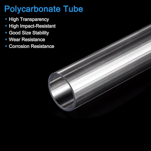 MECCANIXITY Plastic Pipe Rigid Polycarbonate Round Tube Clear 0.86"(22mm) ID 1"(25mm) OD 14" (350mm) High Impact for Lighting, Models, Water Plumbing - size: 0.86"IDx1"ODx14"