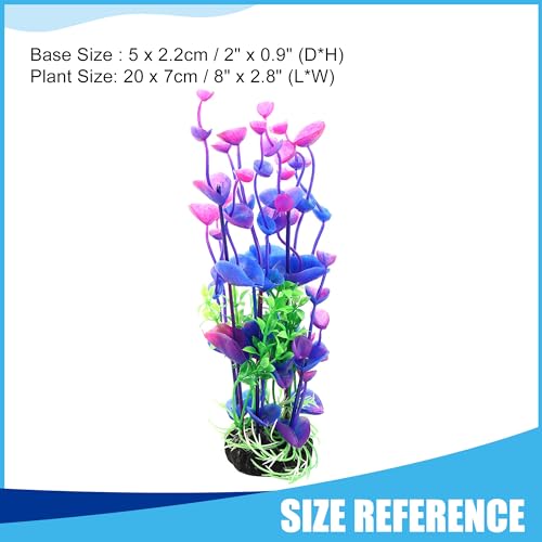 Aquarium Decoration,Plastic Plant Decoration for Aquarium Landscaping, 8.3Inch(Purple Green)