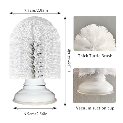 Turtle Brush with Suction Cup, Screw The Upgraded Turtle Scrub Brush Tightly on The Glass, It is Not Easy to Fall Off and Slide, Helping The Turtle Remove Dirt on The Back and Abdomen.