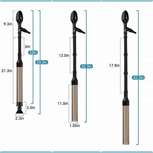 hygger Manual 256GPH Gravel Vacuum for Aquarium, Run in Seconds Aquarium Gravel Cleaner Low Water Level Water Changer Fish Tank Cleaner with Pinch or Grip Suction Ball Adjustable Length - size: L