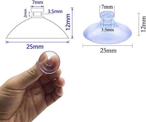 100pcs Mini Clear Plastic Suction Cups Without Hooks (25mm) - size: 25 mm
