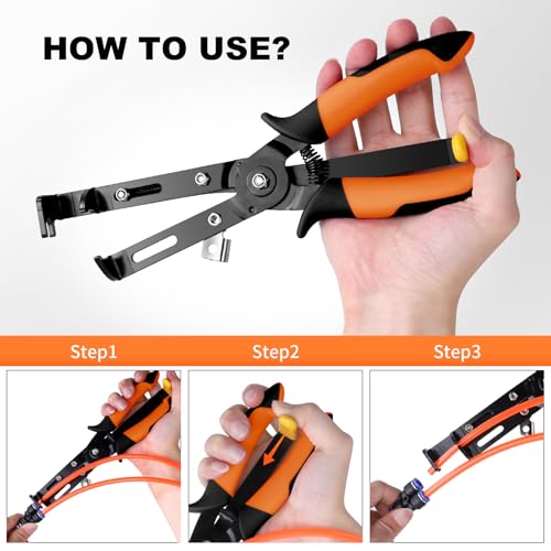 Push to Connect Fittings Air Line Removal Tool for 1/4”, 5/16” (6mm, 8mm) Push-fit Pneumatic Connector Air Line Pliers Disconnect Tool