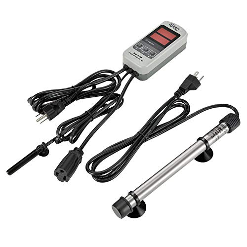 hygger 200W Titanium Aquarium Heater for Salt Water and Fresh Water, Digital Submersible Heater with External IC Thermostat Controller and Thermometer, for Fish Tank 20-45 Gallon - size: 200W (20-45 gallon)