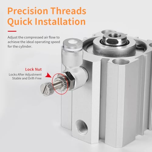 10Pcs Push to Connect Air Flow Control Valve, White 5/16in Tube OD x M5 Male Thread 90 Degree Elbow Speed Control Valve Pneumatic Connector Quick Fittings - size: Male Thread M5 x White_Standard (10pcs)