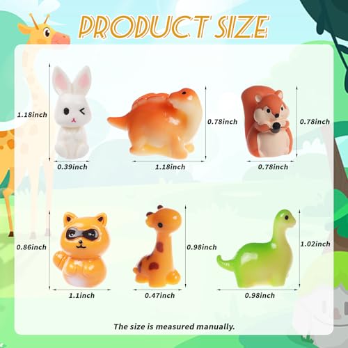 BeadRiver 50PCS Mini Resin Animals Bulk Tiny Animals Miniature Figurines Variety Pack for Micro Fairy Garden, Dollhouse, Aquarium Decor, Hide and Seek Crafts, Classroom Prizes, Party Favor - style: 50 Pcs Mini Resin Animals