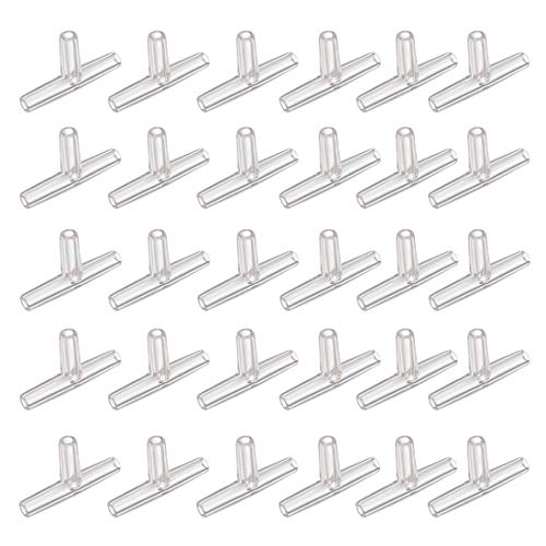 uxcell Aquarium Air Valve Connector Plastic Inline Tubing Tee Valves for 4mm Fish Tank Pond Air Line 30pcs