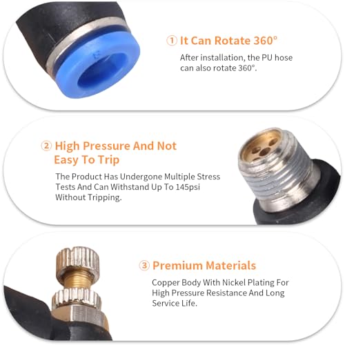 10Pcs Push to Connect Air Flow Control Valve, Blue 5/16in Tube OD x 1/8" Male Thread 90 Degree Elbow Speed Control Valve Pneumatic Connector Quick Fittings - size: Male Thread G1/8 x Blue (10pcs)