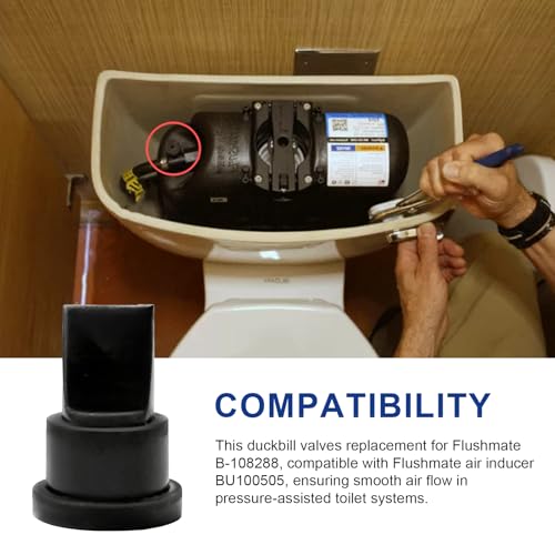 Duckbill Valves Replacement for Sloan Flush Valve Parts Duckbill Valve (Air Inducer), Compatible with Sloan 503, 504 Series Durable Rubber Check Toilet Valve Replacement - 6 Pack