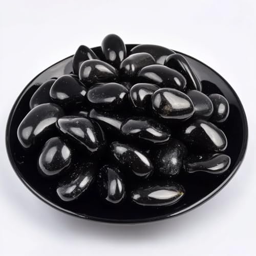 Obsidian Healing Crystal Stone Set - 24 Pieces, 0.6" Natural & Polished Stones for Healing, Meditation, Reiki, Chakra, Crafting & Decoration - color: Obsidian, size: 0.6"