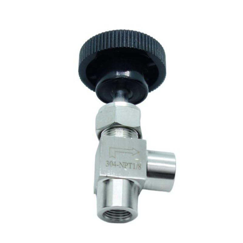 1 Piece Stainless Steel 304 Instrument Gas Angle Needle Valve 1/8" NPT Female x 1/8 NPT Female - size: Angle 1/8" NPT F x F