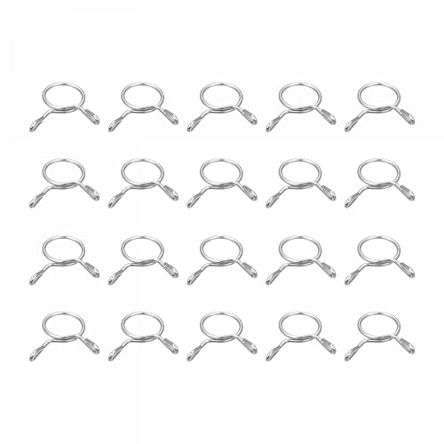 uxcell Fuel Line Hose Clips, 20pcs 11mm ID Fit 12.5-13mm OD Hose 304 Stainless Steel Water Pipe Air Tubing Spring Hose Clamps for Motorcycle Scooter - size: 11mm