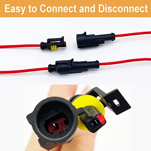 18 AWG 1 Pin Connector Waterproof Wire Connectors 1 Pin Automotive Electrical Connectors Quick Disconnect Wire Connectors with 18 Gauge Wire (10 Kits) - color: 1 pin 10 sets, size: 18 AWG