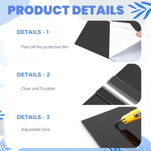 Sieral Aquarium Polycarbonate Canopy Set 29 x 11.38 x 0.12 Inch for 20/29/37 Gallon Without Center Brace Aquariums Cover Fish Tank Lid with a Hook Knife, Black - color: Black, size: 30 x 12 Inch