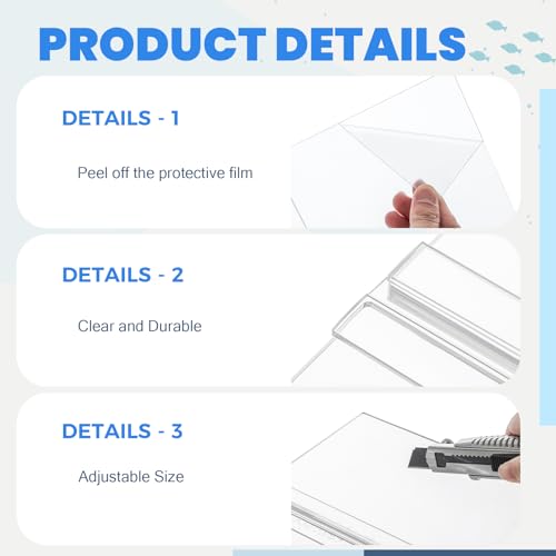 Sieral Aquarium Lid Polycarbonate Canopy Set Aquarium Cover Fish Tank Lid Without Center Brace with a Hook Knife(Clear,12 x 6 Inch) - color: Clear, size: 12 x 6 Inch