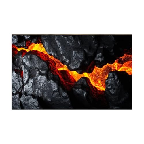 Aquarium Background Sticker Volcanic Lava Poster Fish Tank Decoration Self Adhesive Wallpaper 3D Background(50x100cm)