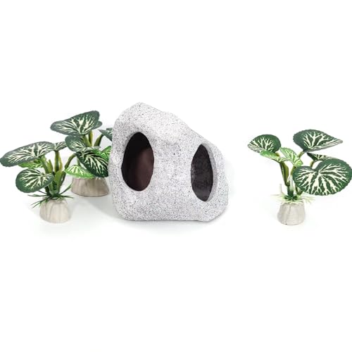 Fish Aquarium Decorations Cave Hide with Viewing Window for Betta Fish Tank Decor - color: Green 3