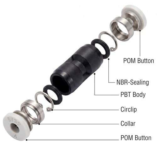 10PCS Pneumatic Push to Connect Fittings, PBT Plastic Union Straight 5/32"x 5/32" Tube OD Quick Connector for Home Garage Air Brake Air Compressor - size: 5/32"x 5/32"