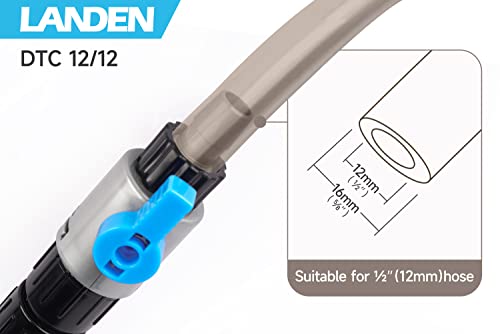 LANDEN Double Tab Connector for Aquarium, Canister Filter Hose Connector, Fish Tank Water Flow Control, Quick Release Valve, - size: 2 PCS