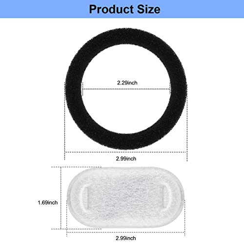 Wonder Creature 8 Pack Cat Water Fountain Filter Replacement, 4+4/8+8/12+12/16+16 Pack for Stainless Steel Cat Water Fountain 2L/67oz and 3.2L/108oz, 4 Carbon Filters & 4 Pre-Filter Sponges