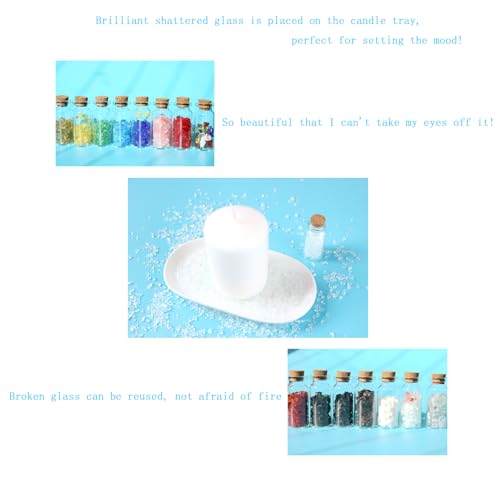 Transparent Irregular Sea Glass Small Chips for Crafts,2-4mm Multiple Color Choices Crushed Glass Chips, for Resin Vase Filler,Aquarium Décor Broken Glass Piece,for Art Flat Frosted Glass.(100g) - color: transparent