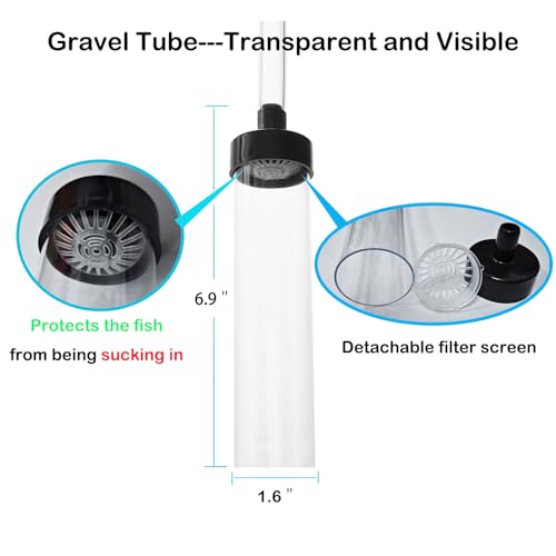 4.3ft Fish Tank Cleaner Aquarium Siphon Gravel Vacuum for Aquarium Fish Tank Changing Water Cleaning Gravel and & Sand - size: 4.3ft