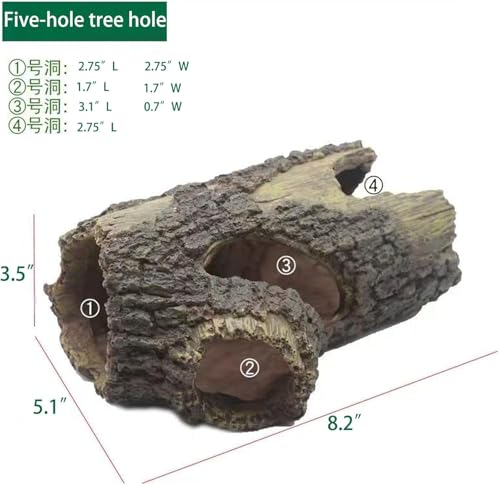 Aquarium Decorations Resin Hollow Tree Trunk Ornament Bettas House Cave Wood House Decor for Fish Tank, Large - size: Large