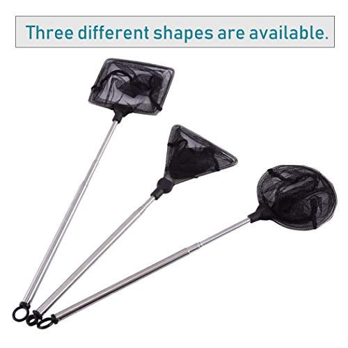 3 Inch Small Aquarium Fish Net with extendable Long Handle for Betta Fish Tank Round - size: Round