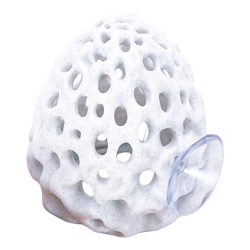 Shrimp Cave, 2.8x3.2 Inch Fish Tank Rocks with Suction Cup, Hollow & Multifunctional Fish Tank Accessories, Simulation Aquarium Decor for Home, Aquarium Cave