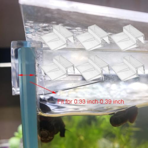 Aquarium Lid Clips 10mm Thick Rimless Tank Cover Clips Acrylic Fish Tank Cover Support Holder,15Pieces