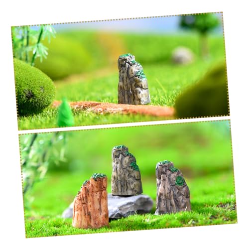 6pcs Realistic Mini Rockery Decorative Garden Ornaments for Fairy Garden and Fish Tank